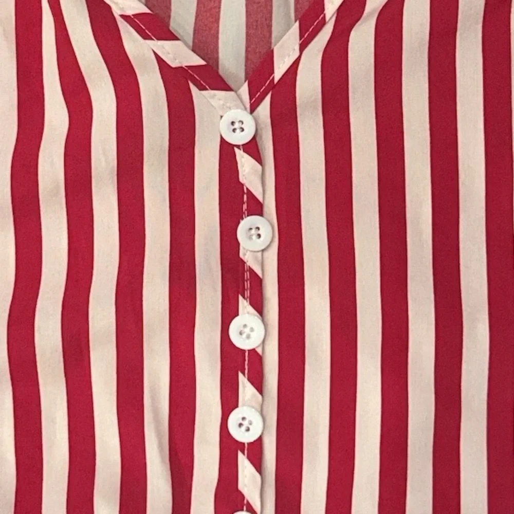 Red and White Striped Maxi Dress - Picture 7 of 7